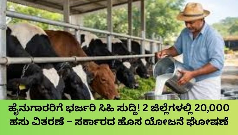 ಹೈನುಗಾರರಿಗೆ ಭರ್ಜರಿ ಸಿಹಿ ಸುದ್ದಿ! 2 ಜಿಲ್ಲೆಗಳಲ್ಲಿ 20,000 ಹಸು ವಿತರಣೆ – ಸರ್ಕಾರದ ಹೊಸ ಯೋಜನೆ ಘೋಷಣೆ